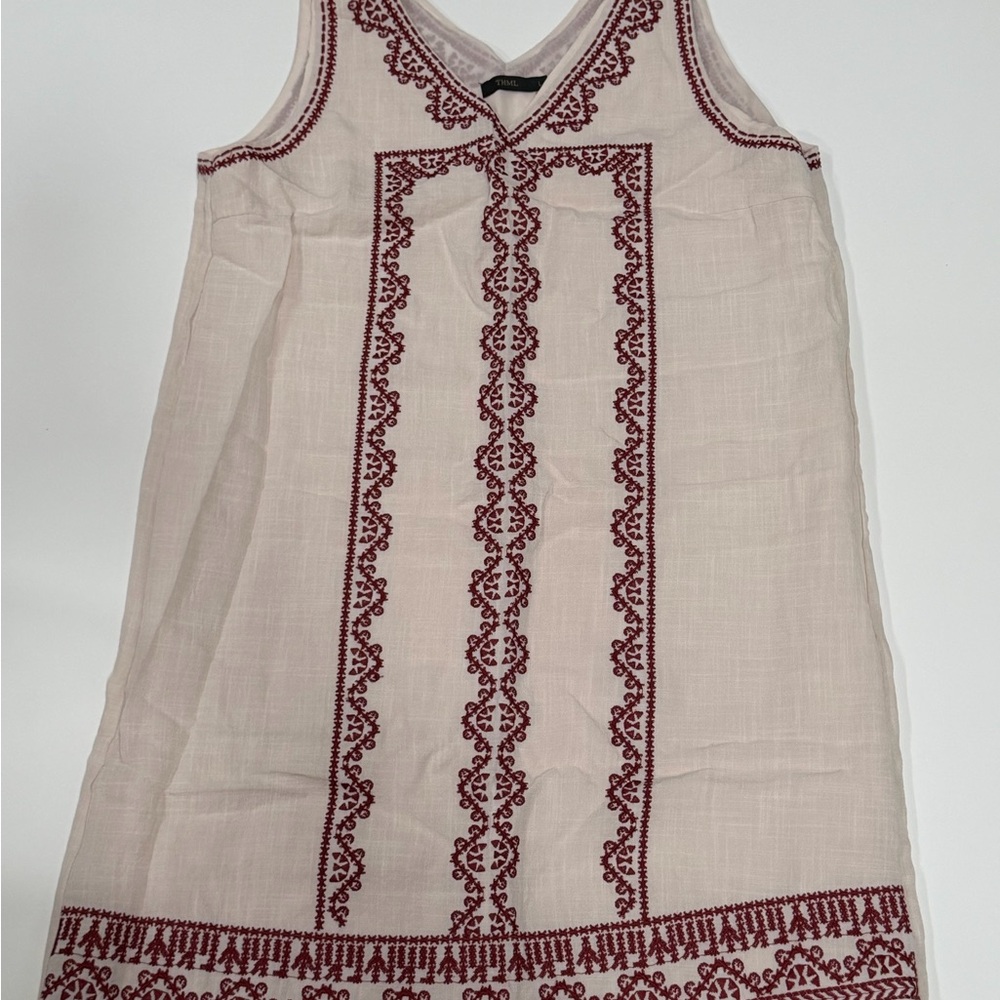 THML Cream Dress with Red Embroidery